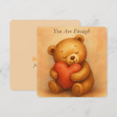 You Are Enough–Sweet Teddy Bear Encouragement Card シーズンカード (正面/裏面)