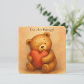 You Are Enough–Sweet Teddy Bear Encouragement Card シーズンカード (スタンド正面)