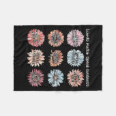 You Are Enough Words Speak Kindness Sitive Daisy  フリースブランケット (正面(横))