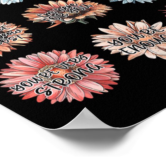 You Are Enough Words Speak Kindness Sitive Daisy ポスター (角)