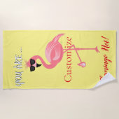 You Are Flamingo Hot Thunder_Cove ビーチタオル (正面)