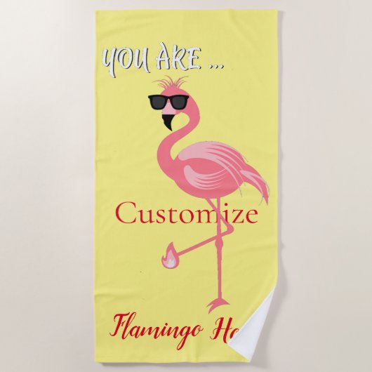 You Are Flamingo Hot Thunder_Cove ビーチタオル (正面)