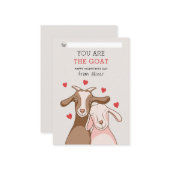 You Are GOAT Pun FUNNY KID classroom valentines ノートカード (正面/裏面インサイチュ)