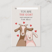 You Are GOAT Pun FUNNY KID classroom valentines ノートカード (正面)