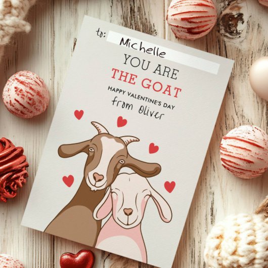 You Are GOAT Pun FUNNY KID classroom valentines ノートカード