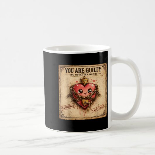 You Are Guilty You Stole My Heart Cute Valentine’s コーヒーマグカップ (右)