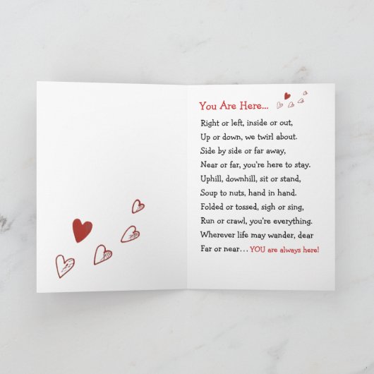 You Are Here Folded Greeting Card カード (内部)