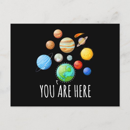 You Are Here Planet Astronaut Space ポストカード (正面)