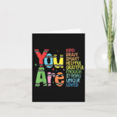 You Are Kind Smart Brave Motivational Back To Scho カード (正面)