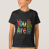 You Are Kind Smart Brave Motivational Back To Scho Tシャツ (正面)