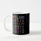 You Are Letters Alphabet Learn Abcs Boy Girl Readi コーヒーマグカップ (左)