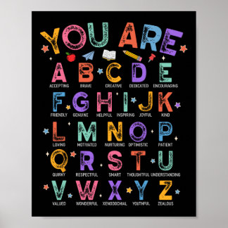 You Are Letters Alphabet Learn Abcs Boy Girl Readi ポスター