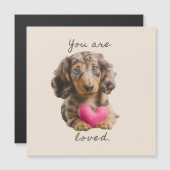 You Are Loved – Cute Dachshund Magnetic Card (正面/裏面)