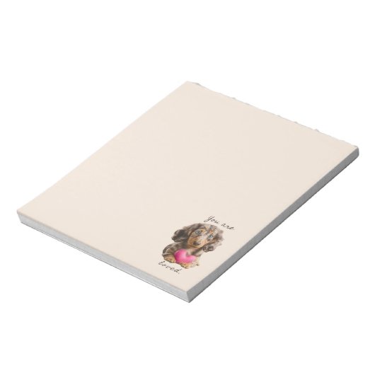 You Are Loved – Cute Dachshund Notepad  ノートパッド (回転)