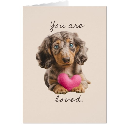 You Are Loved – Cute Dachshund Postcard-Gift Card (正面)