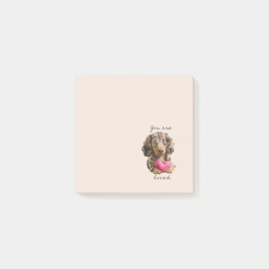 You Are Loved – Cute Dachshund Sticky Notes  ポストイット (正面)