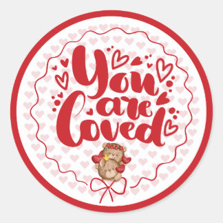 You Are Loved Cute Valentine's Day Round Sticker ラウンドシール