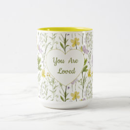 You Are Loved Floral Heart  ツートーンマグカップ