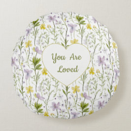 You Are Loved Floral Heart  ラウンドクッション