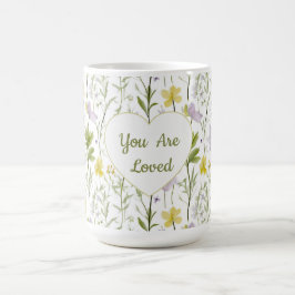 You Are Loved Floral Heart Mug コーヒーマグカップ