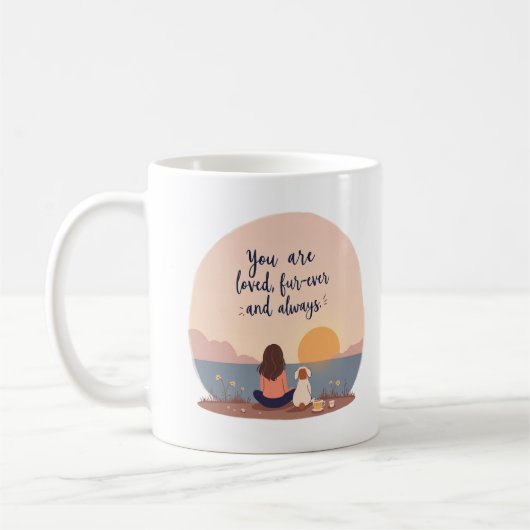 You are loved, fur-ever and always コーヒーマグカップ (左)