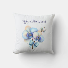 You Are Loved Orchid  – Floral Inspirational Gift クッション