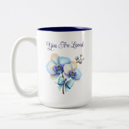 You Are Loved Orchid  – Floral Inspirational Gift ツートーンマグカップ
