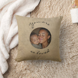 You Are Loved Personalized Photo Throw Pillow クッション