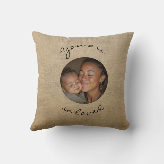 You Are Loved Personalized Photo Throw Pillow クッション (裏面)