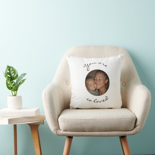You Are Loved Personalized Photo Throw Pillow クッション (椅子)