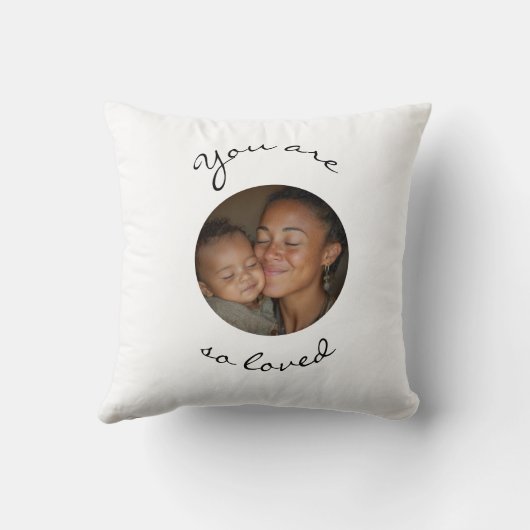 You Are Loved Personalized Photo Throw Pillow クッション (裏面)