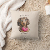 You Are Loved Pillow – Adorable Dachshund Gift  クッション (ブランケット)