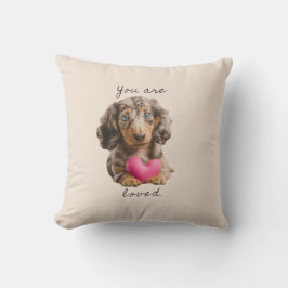 You Are Loved Pillow – Adorable Dachshund Gift  クッション