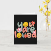 You Are Loved Sitive Message Saying Quote Men Wome カード (黄色い花)