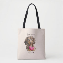 You Are Loved Tote Bag – Fredi the Dachshund Gift トートバッグ