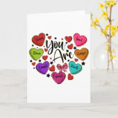 You Are Loved Worthy Enough Candy Heart Teacher Va カード (黄色い花)