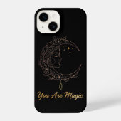 You Are Magic - Celestial Moon Goddess Black iPhoneケース (裏面)