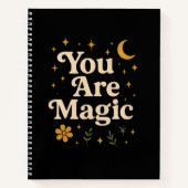 You Are Magic - Inspirational Star Design with Pos ノートブック (正面)
