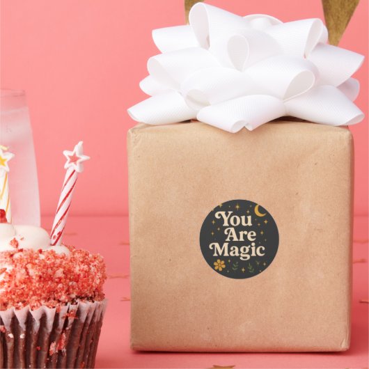 You Are Magic - Inspirational Star Design with Pos ラウンドシール (パーティー)