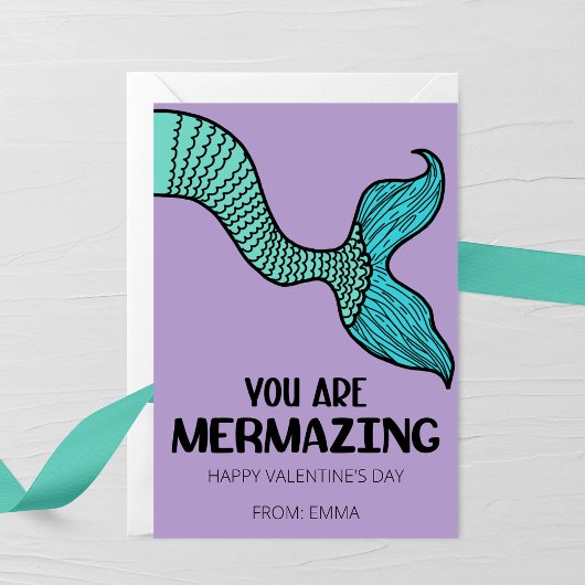 You Are Mermazing Valentine’s Day Card for Kids ノートカード