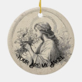 You Are My Angel Vintage Christmas Personalized セラミックオーナメント (裏面)