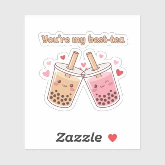 You Are My Best-Tea Cute Boba Bubble Tea Friends シール (シート)