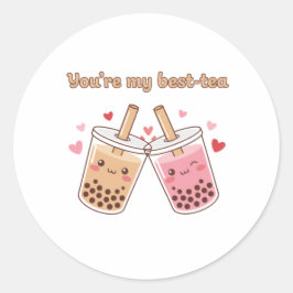 You Are My Best-Tea Cute Boba Bubble Tea Friends ラウンドシール