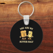You Are My Butter Half Retro Toast Bread Couple Va キーホルダー (正面)