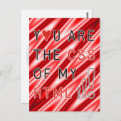 You Are My CSS – 赤い白い波 ポストカード (正面/裏面)