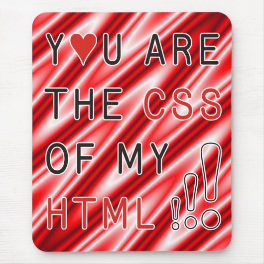 You Are My CSS – 赤い白い波 マウスパッド (正面)