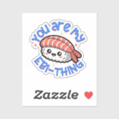 You are my Ebi-thing blue text Sushi シール (シート)