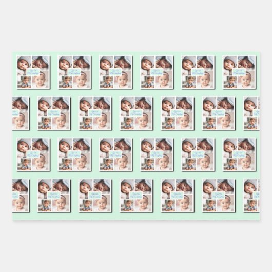 You Are My EverythingベビーPhoto on Green ラッピングペーパーシート (正面)