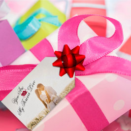 "You Are My Forever Love"赤いローズフォトエレガントー ギフトタグ