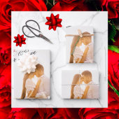 "You Are My Forever Love"赤いローズフォトエレガントー ラッピングペーパーシート